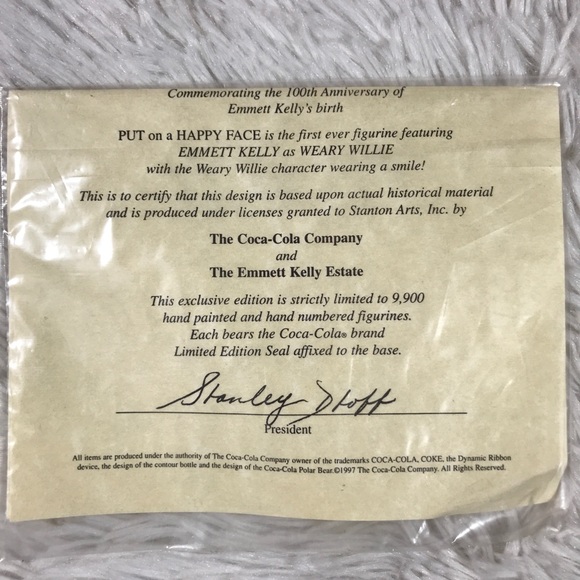 Vintage Coca-Cola Limited Edition Emmett Kelly 'Put on a Happy Face' Figurine - Picture 15 of 16